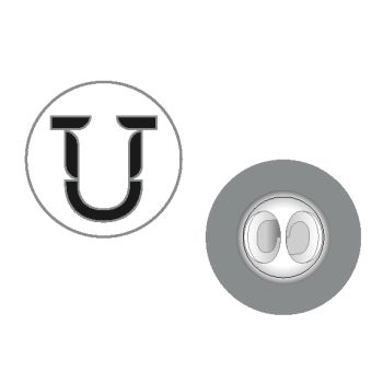 Pins med nål (hvit)