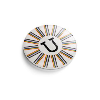 Buttons Regnbue (hvit U streker)