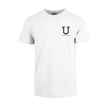 Økologisk t-skjorte ( kvadrat-logo bryst) Hvit