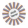 Buttons - Pride (hvit stolt lærer streker)